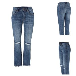 Cabi cropped high straight jeans, size 0